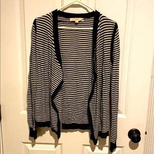 LOFT black and white stripe cardigan - S